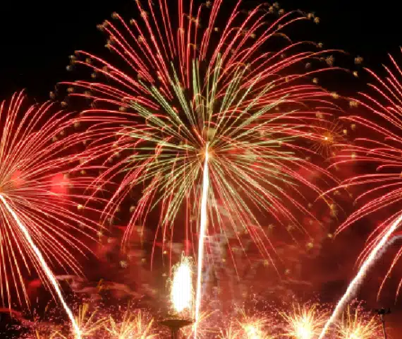 fajerwerki na nocnym niebie podczas pokazu